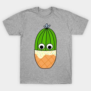 Cute Cactus Design #222: Cactus In Waffle Cone Pot T-Shirt